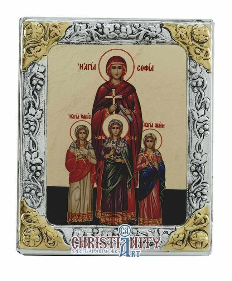 Saint Sophia (Silver icon - G Series)-Christianity Art