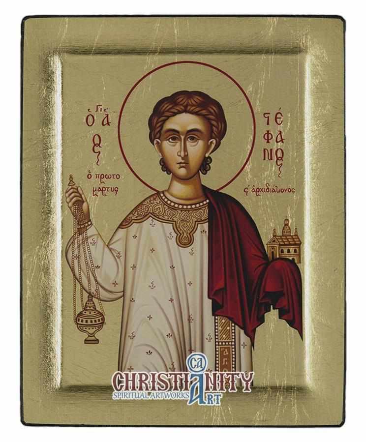 Saint Stefanos (Engraved icon - S Series)-Christianity Art