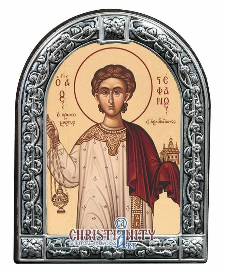 Saint Stefanos (Metallic icon - MC Series)-Christianity Art