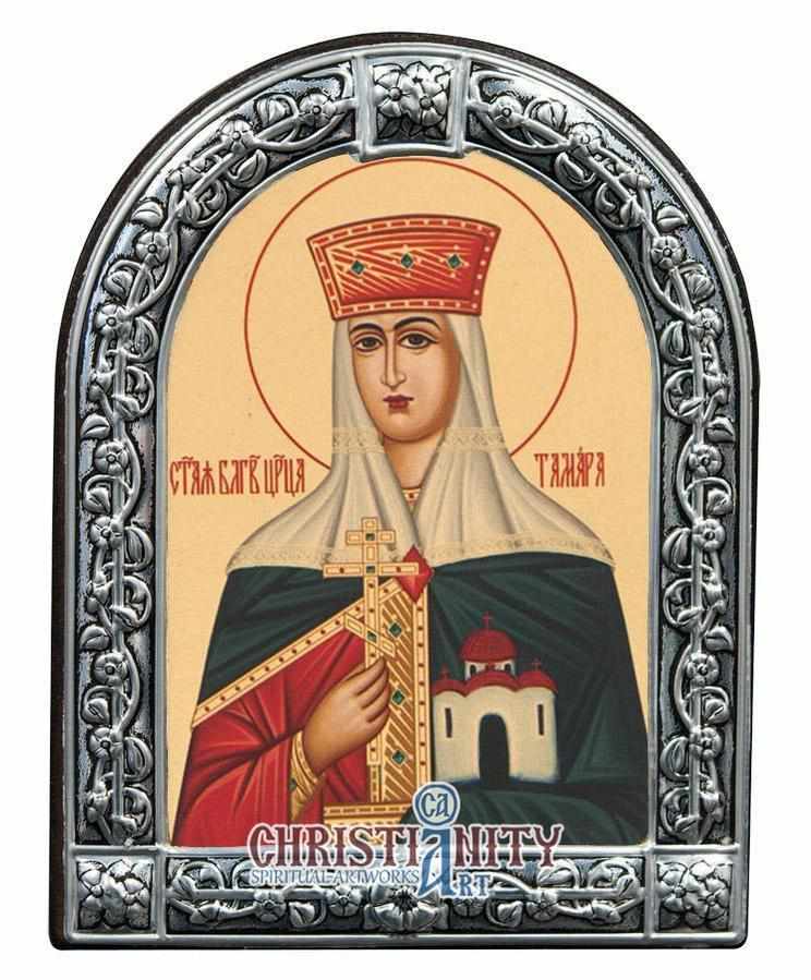 Saint Tamara (Metallic icon - MC Series)-Christianity Art