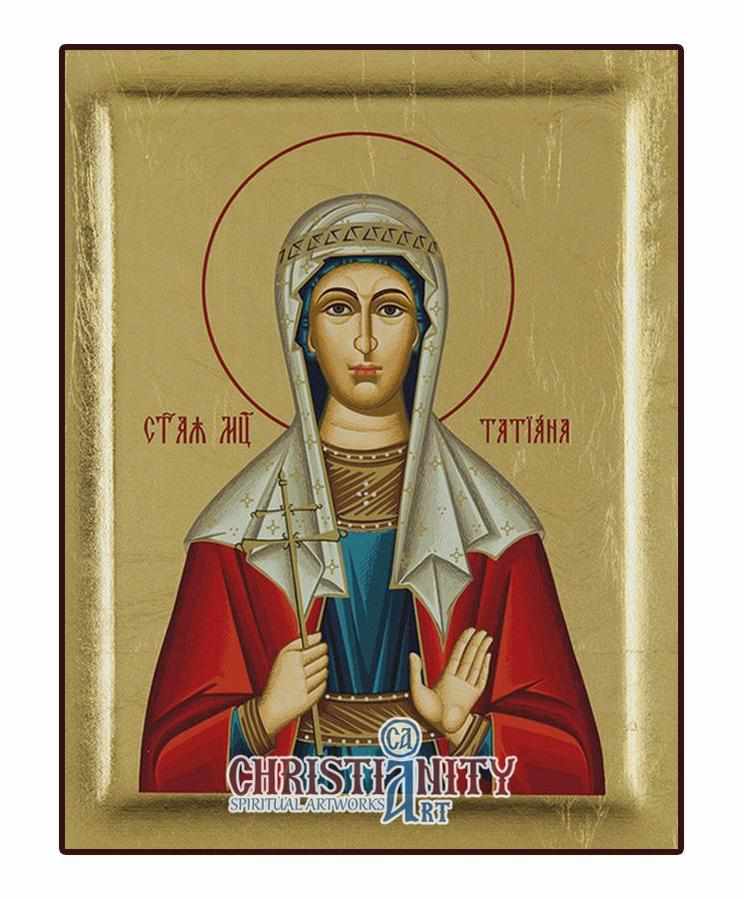Saint Tatiana (Engraved icon - S Series)-Christianity Art
