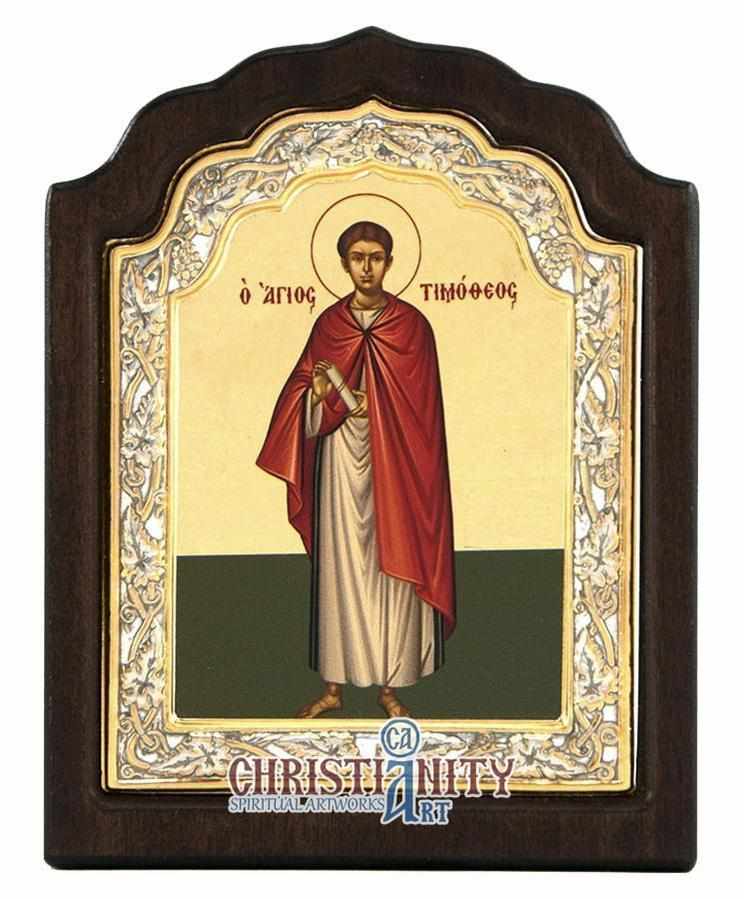 Saint Timotheos (Silver icon - C Series)-Christianity Art