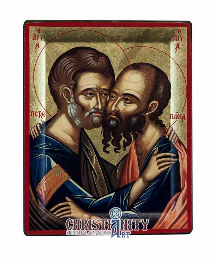 Saints Peter and Paul (Engraved icon - S Series)-Christianity Art