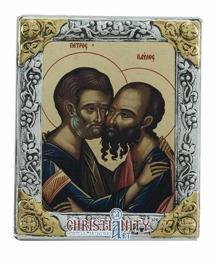 Saints Peter and Paul (Silver icon - G Series)-Christianity Art