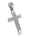 Silver 925 Cross Rhodium Coated with Cubic Zirconia-Christianity Art