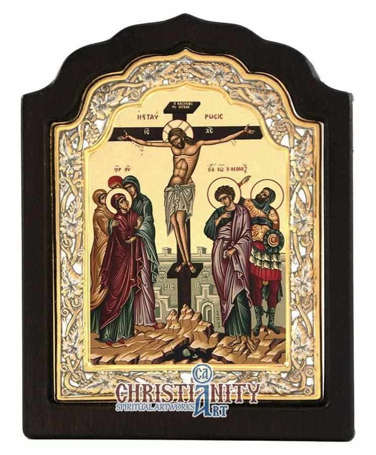The Crucifixion (Silver icon - C Series)-Christianity Art