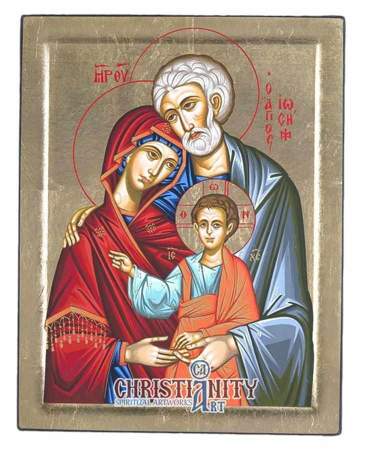 The Holy Family (Engraved icon - S Series)-Christianity Art