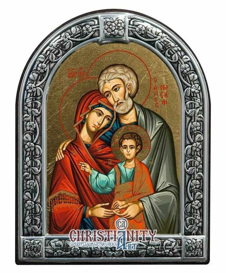 The Holy Family (Metallic icon - MC Series)-Christianity Art