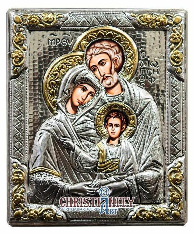 The Holy Family (Silver icon - G Series)-Christianity Art