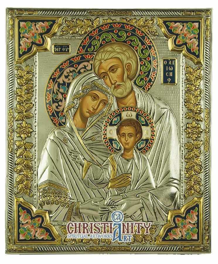 The Holy Family (Silver icon - GE Series)-Christianity Art
