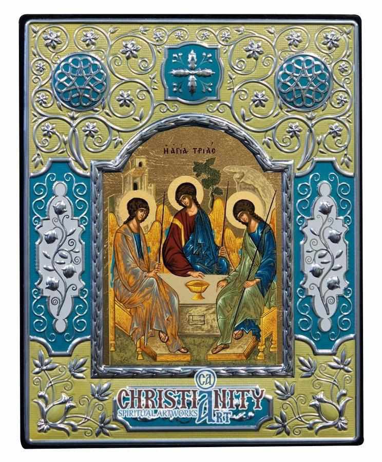 The Holy Trinity (Metallic icon - ME Series)-Christianity Art