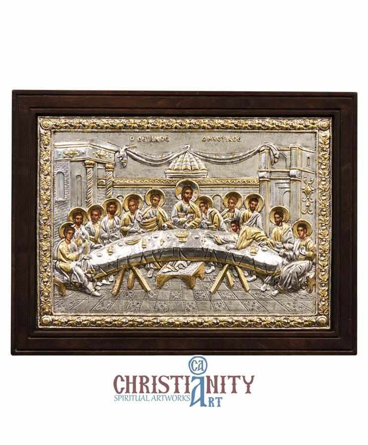 The Last Supper (Silver - Engraved icon - D Series)-Christianity Art