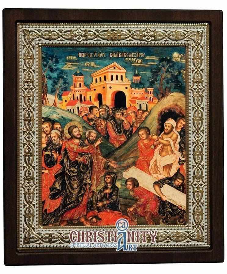 The Rising of Lazarus (Metallic icon - MR Series)-Christianity Art