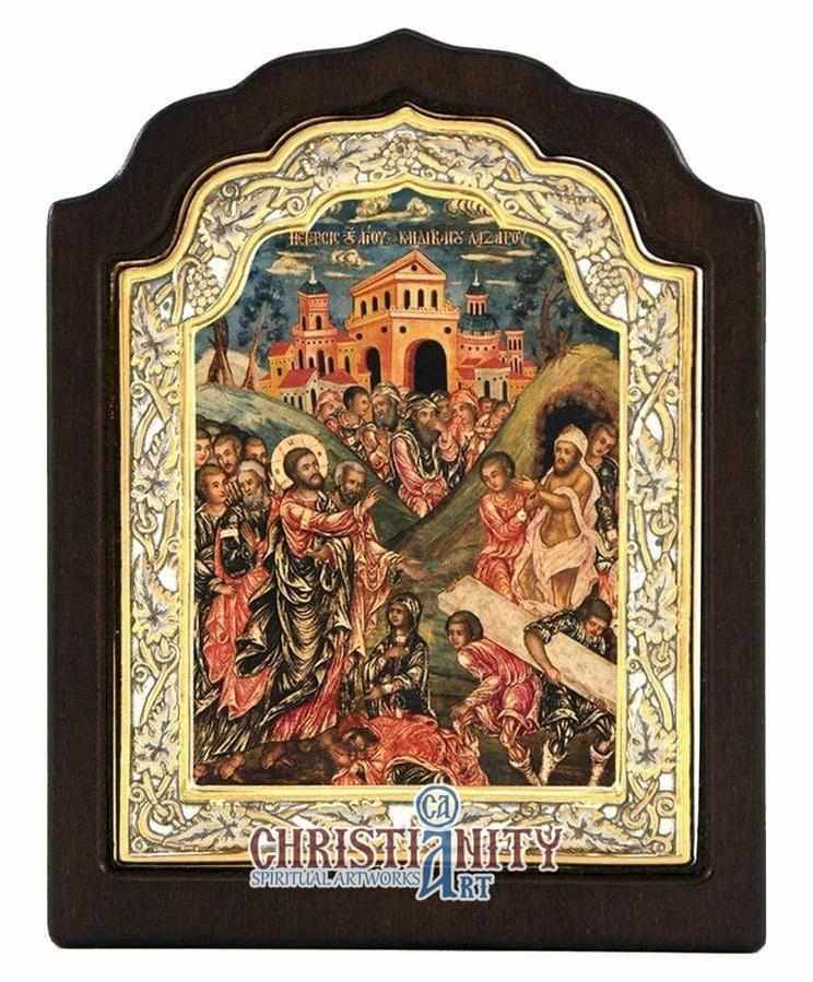 The Rising of Lazarus (Silver icon - C Series)-Christianity Art