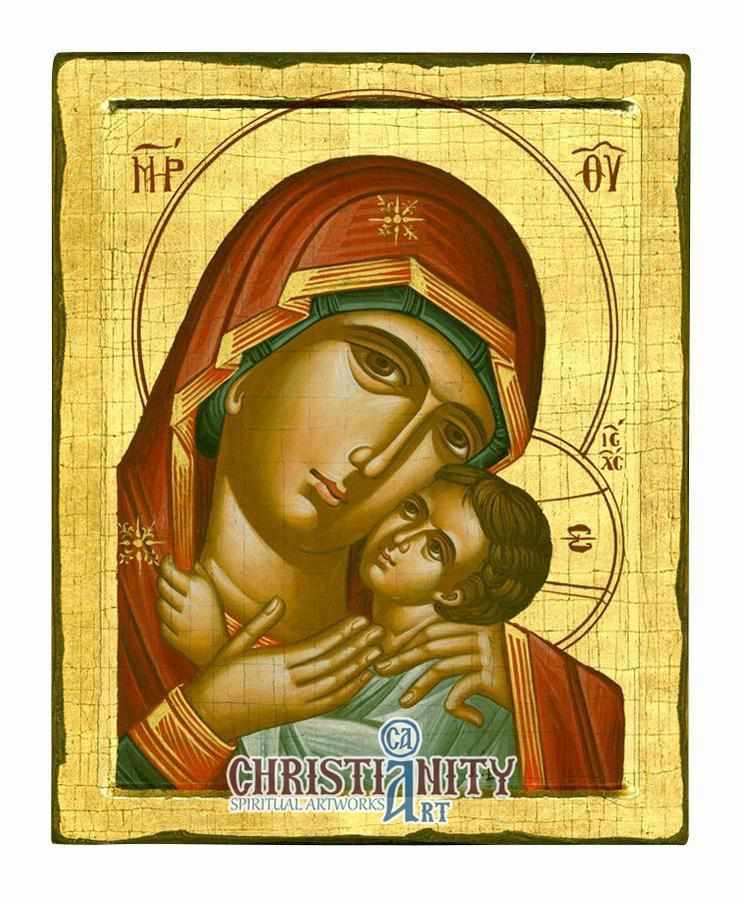 Virgin Glykofilousa (Sweet Kissing) (100% Handpainted Icon - P Series)-Christianity Art