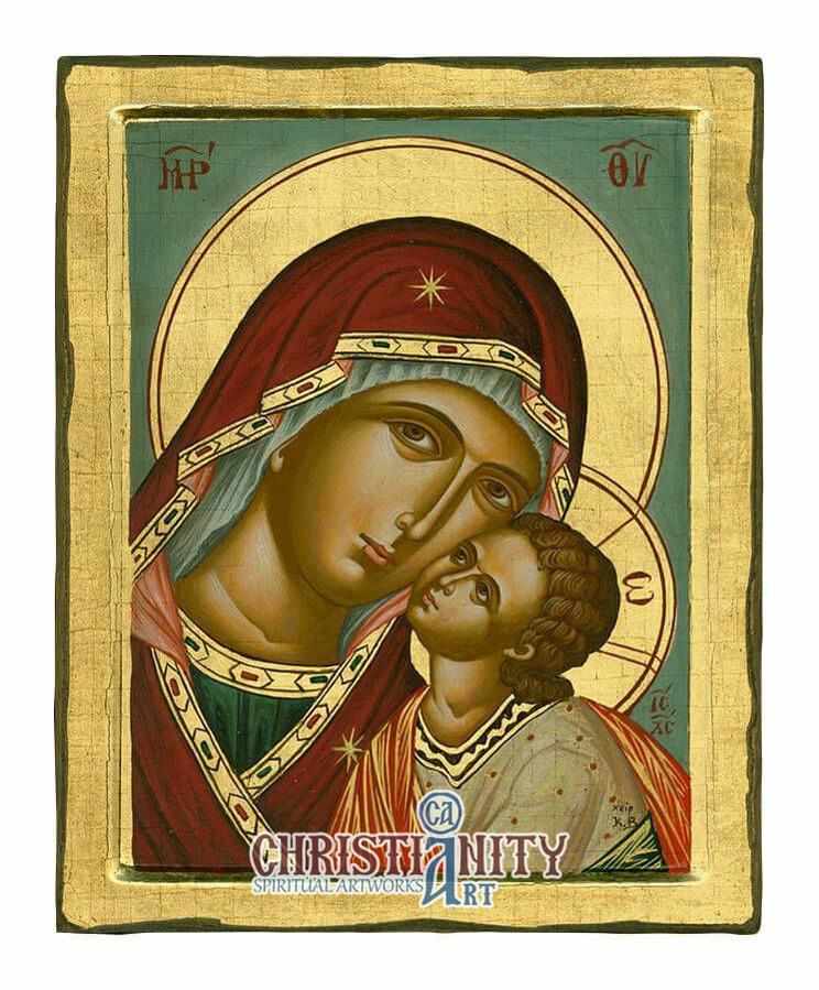 Virgin Glykofilousa (Sweet Kissing) (100% Handpainted Icon - P Series)-Christianity Art