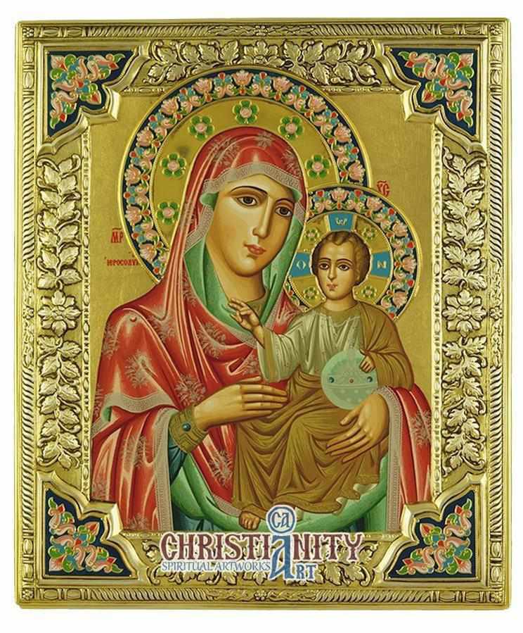 Virgin Ierosolymitissa (Silver icon - GE Series)-Christianity Art