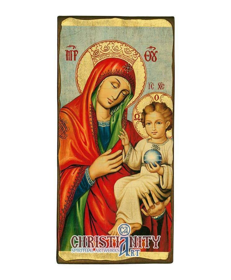 Virgin Mary and Child (Aged icon - SW Series)-Christianity Art