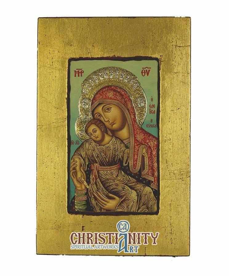 Virgin Mary Eleousa - Mercy Giving of Kykkos (Silver icon - FS Series)-Christianity Art