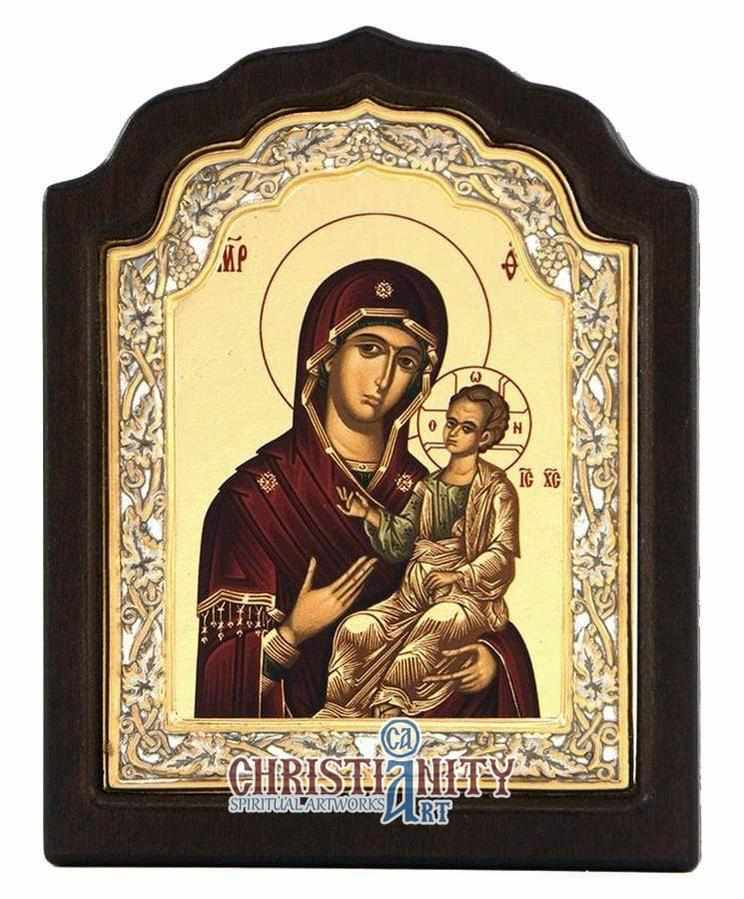 Virgin Mary Hodegetria - Directress (Silver icon - C Series)-Christianity Art