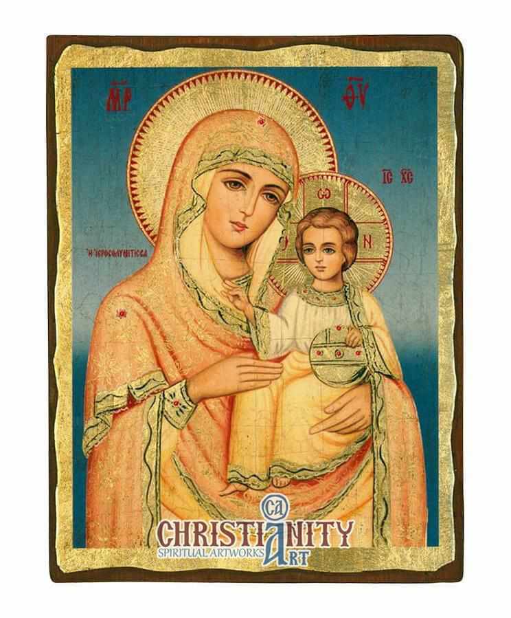 Virgin Mary Ierosolymitissa (Aged icon - SW Series)-Christianity Art