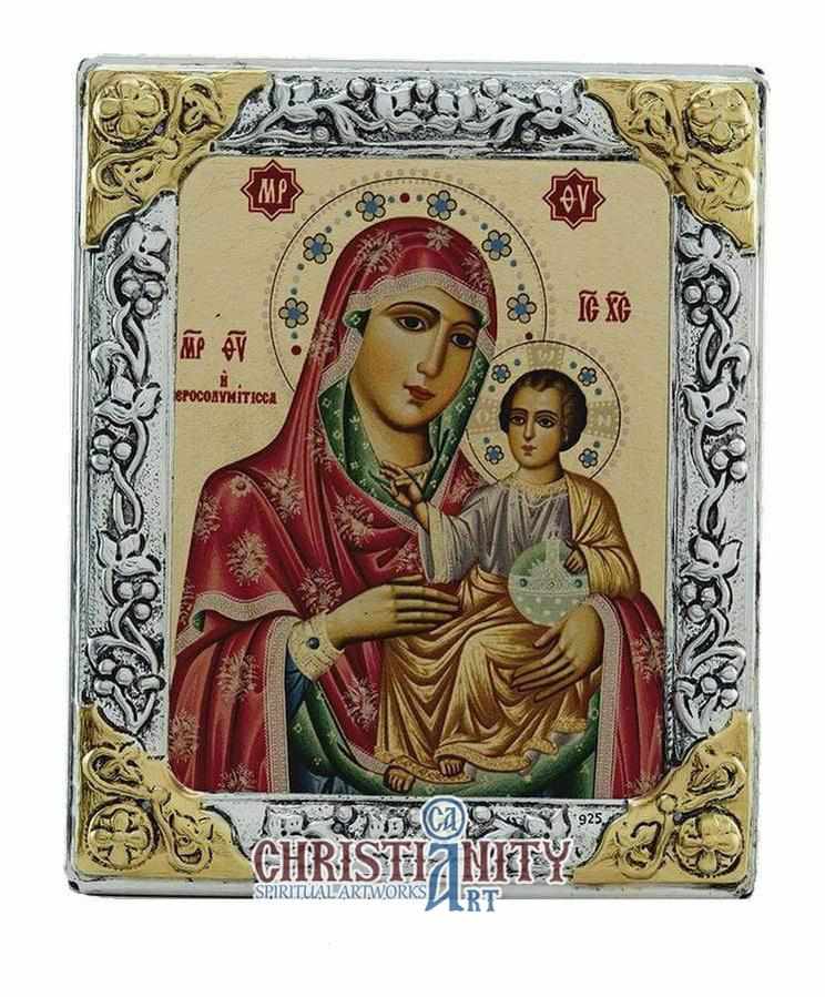 Virgin Mary Ierosolymitissa (Silver icon - G Series)-Christianity Art