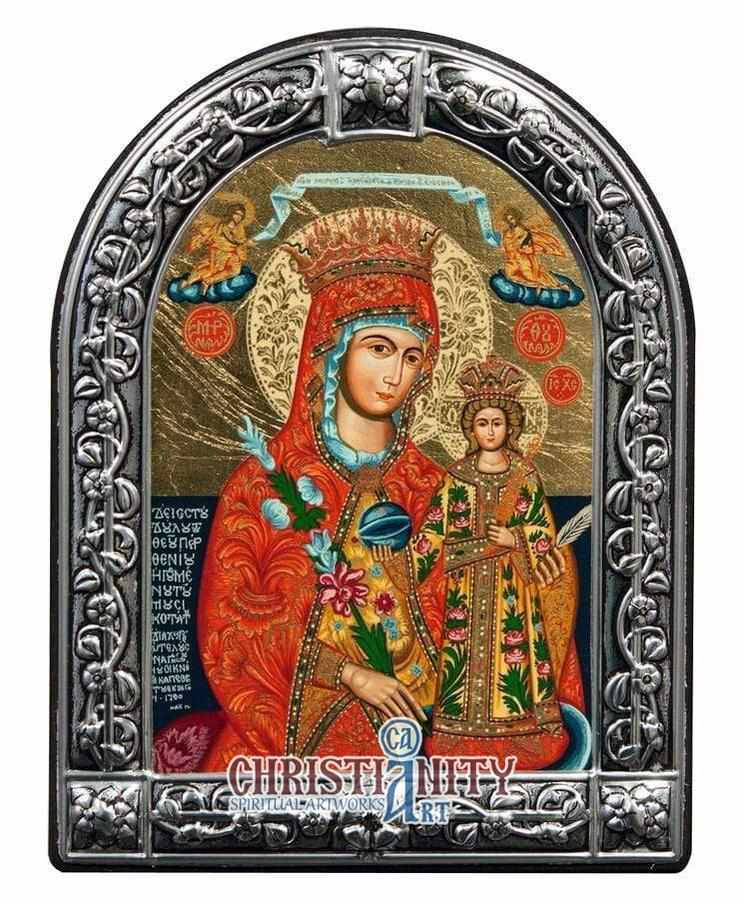 Virgin Mary of Roses (Metallic icon - MC Series)-Christianity Art