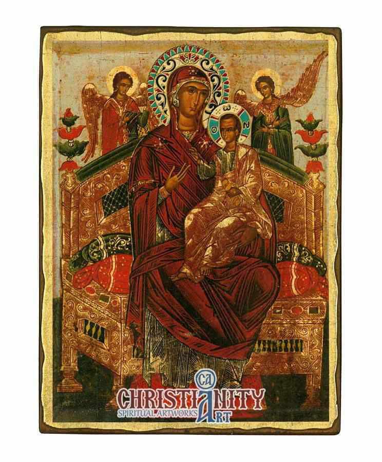 Virgin Mary Pantanassa (Aged icon - SW Series)-Christianity Art