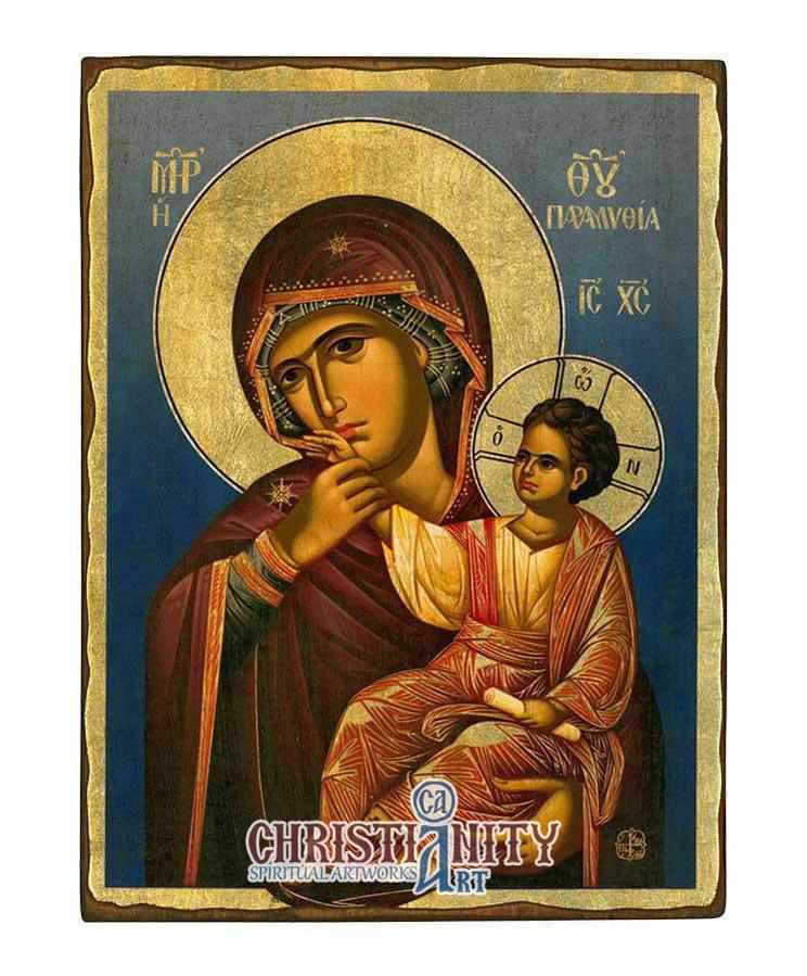 Virgin Mary Paramythia (Aged icon - SW Series)-Christianity Art