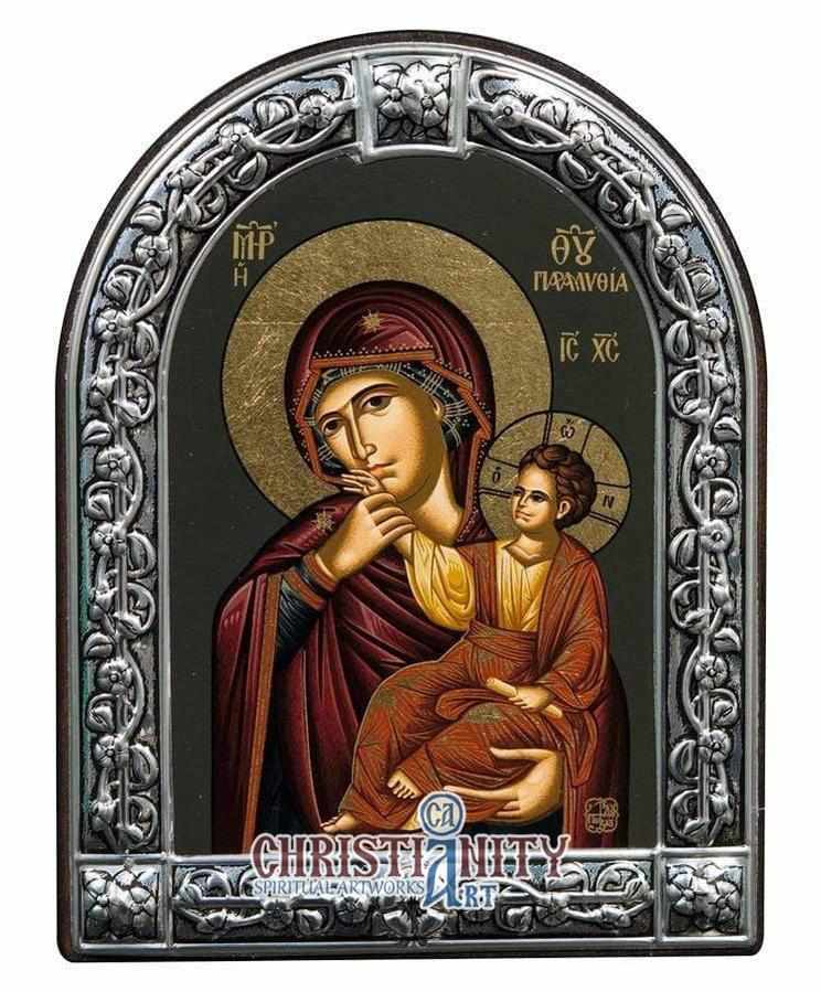 Virgin Mary Paramythia (Metallic icon - MC Series)-Christianity Art