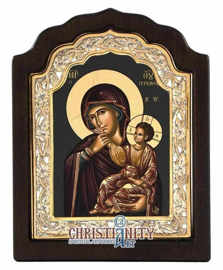 Virgin Mary Paramythia (Silver icon - C Series)-Christianity Art