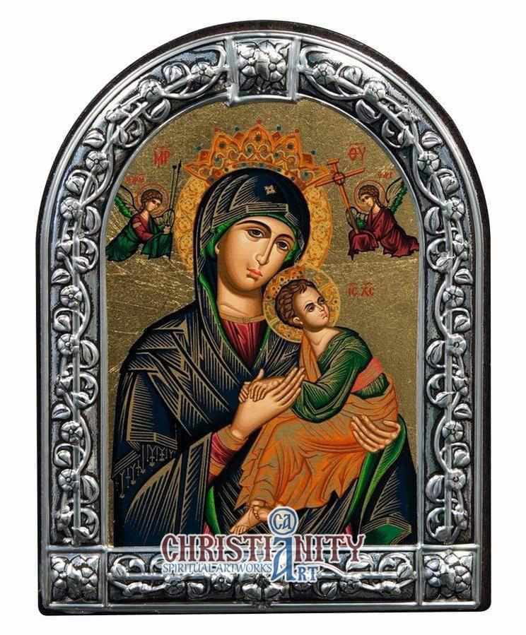 Virgin Mary Perpetual Help (Metallic icon - MC Series)-Christianity Art