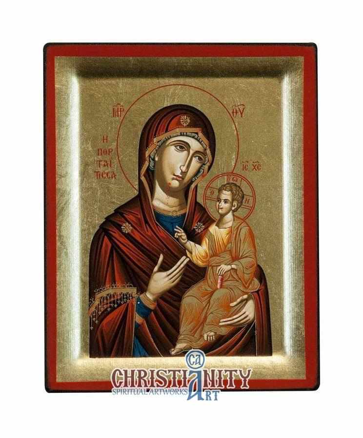 Virgin Mary Portaitissa (Engraved icon - S Series)-Christianity Art