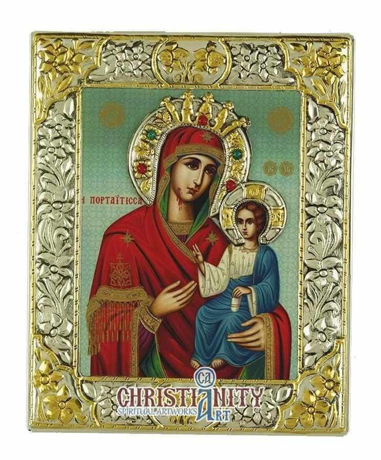 Virgin Mary Portaitissa (Silver icon - G Series)-Christianity Art