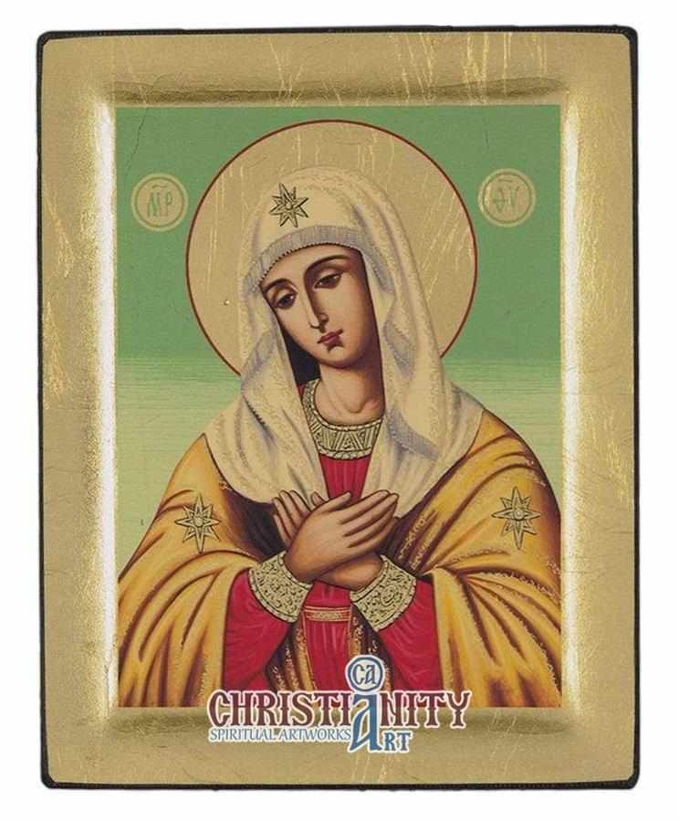 Virgin Mary Praying (Engraved icon - S Series)-Christianity Art