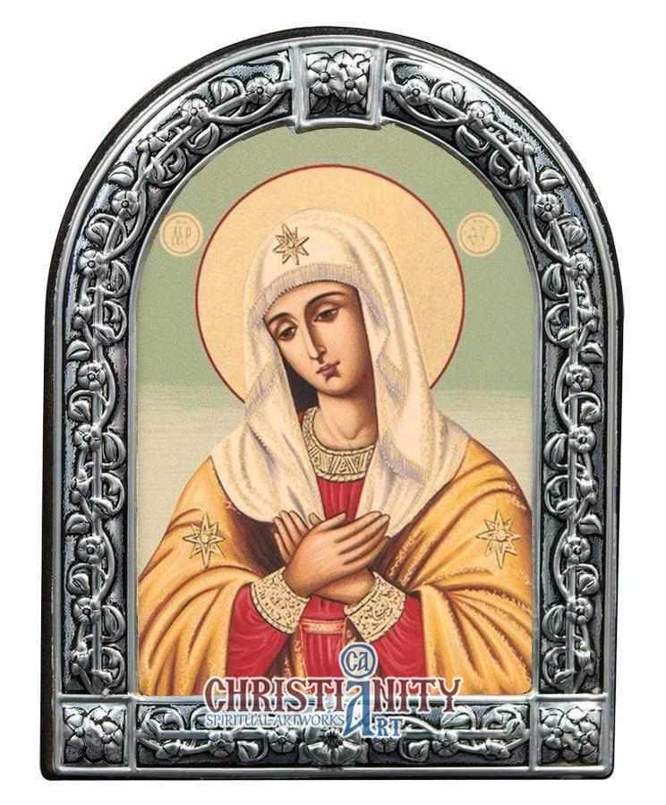 Virgin Mary Praying (Metallic icon - MC Series)-Christianity Art
