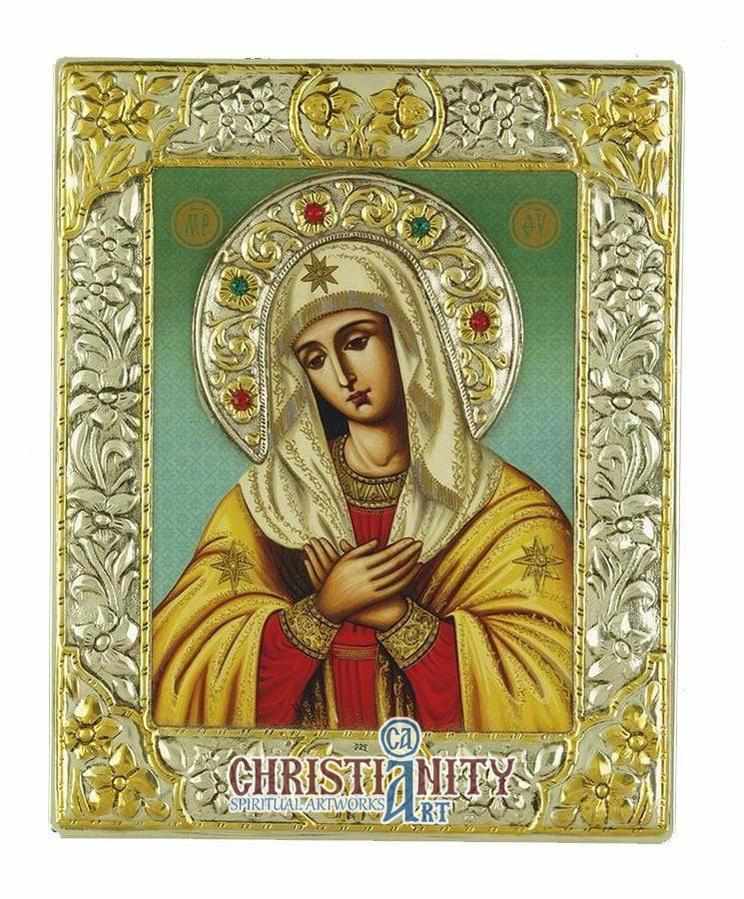Virgin Mary Praying (Silver icon - G Series)-Christianity Art