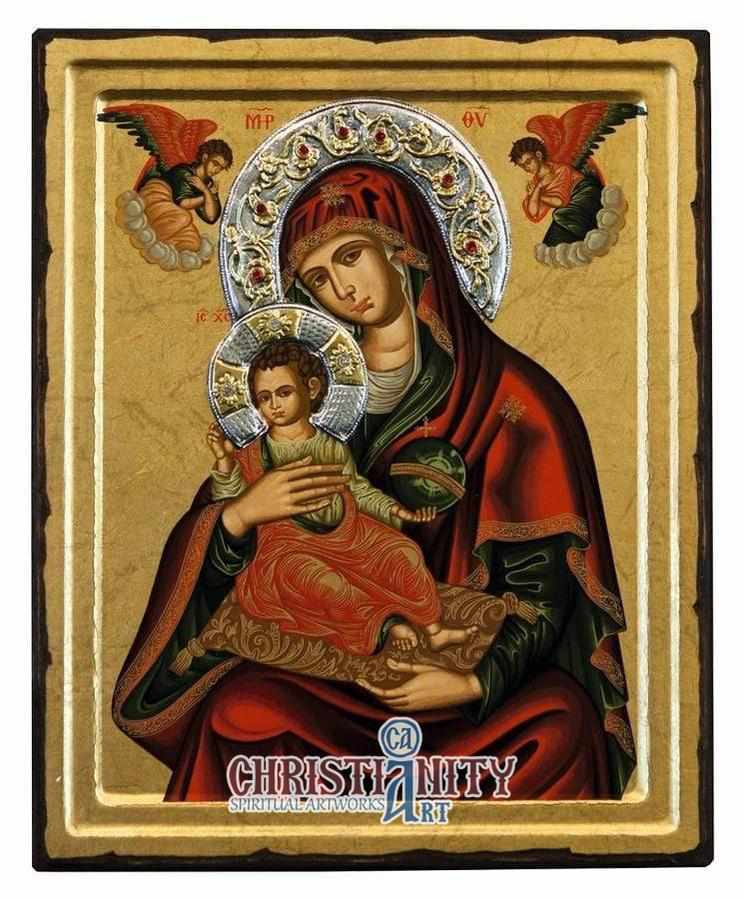 Virgin Mary Vrefokratousa - Child Holding (Engraved icon - ES Series)-Christianity Art
