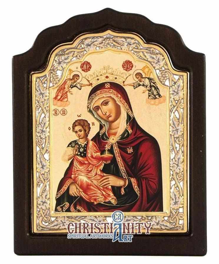 Virgin Mary Vrefokratousa - Child Holding (Silver icon - C Series)-Christianity Art