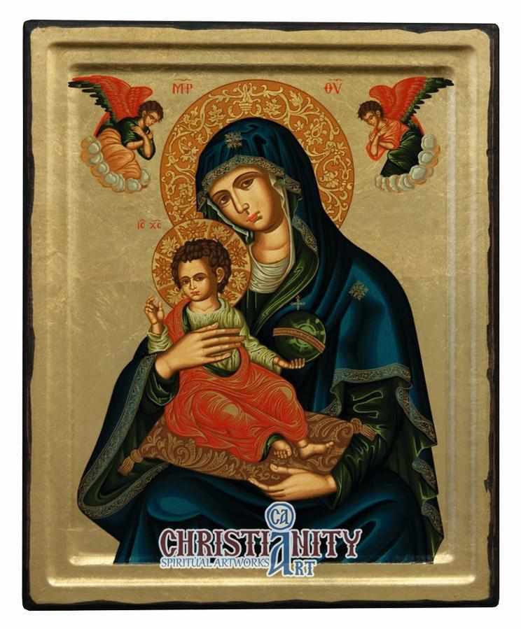Virgin Vrefokratousa (Child Holding) (Engraved Icon - E Series)-Christianity Art